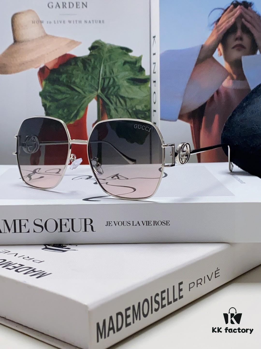 Gucci 2025 New Fashion Retro Stylish and Comfortable Unisex Sunglasses with Metal Avant-Garde Design, Versatile Trendy Shades Model 1207SA