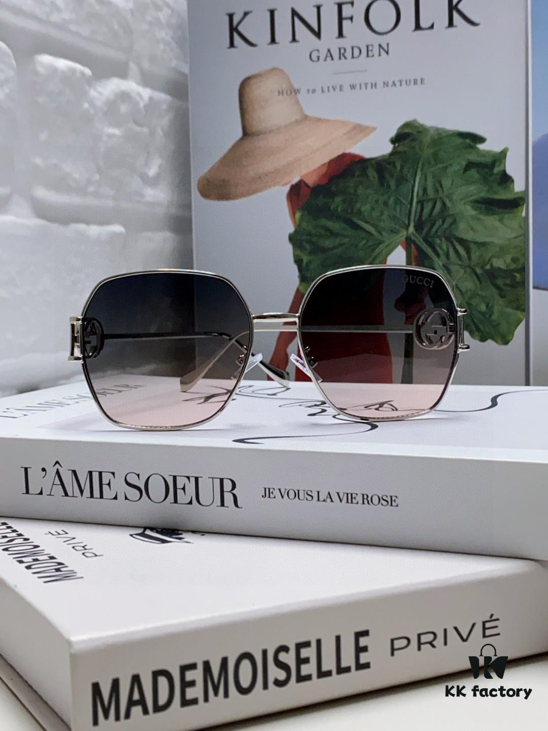 Gucci 2025 New Fashion Retro Stylish and Comfortable Unisex Sunglasses with Metal Avant-Garde Design, Versatile Trendy Shades Model 1207SA