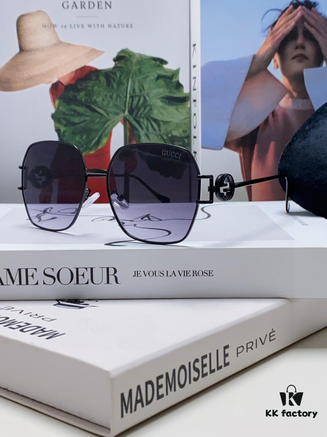 Gucci 2025 New Arrival Fashion Retro Unisex Sunglasses with Metal Frame, Stylish and Comfortable Avant-Garde Design