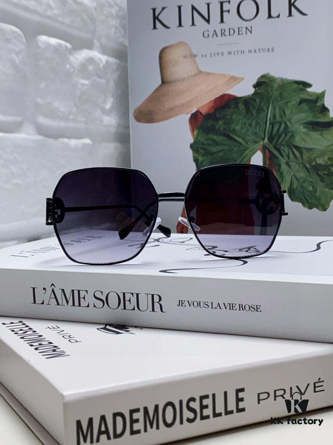 Gucci 2025 New Arrival Fashion Retro Unisex Sunglasses with Metal Frame, Stylish and Comfortable Avant-Garde Design