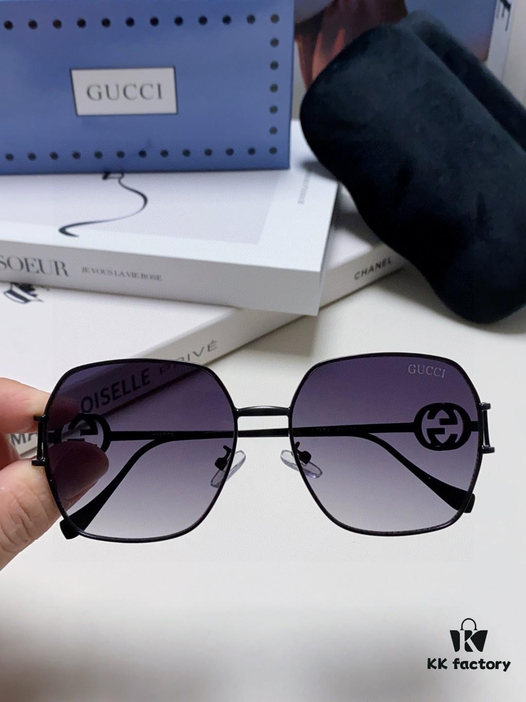 Gucci 2025 New Arrival Fashion Retro Unisex Sunglasses with Metal Frame, Stylish and Comfortable Avant-Garde Design
