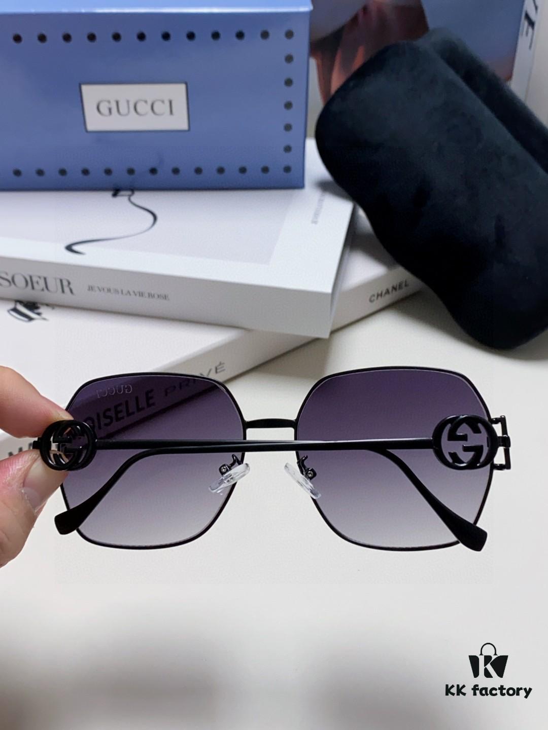 Gucci 2025 New Arrival Fashion Retro Unisex Sunglasses with Metal Frame, Stylish and Comfortable Avant-Garde Design