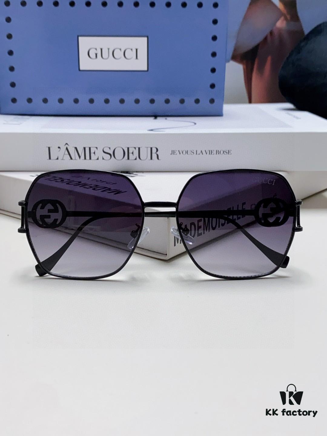 Gucci 2025 New Arrival Fashion Retro Unisex Sunglasses with Metal Frame, Stylish and Comfortable Avant-Garde Design