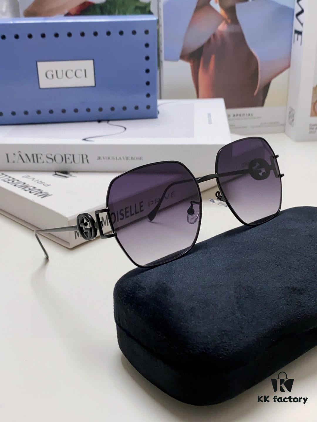 Gucci 2025 New Arrival Fashion Retro Unisex Sunglasses with Metal Frame, Stylish and Comfortable Avant-Garde Design