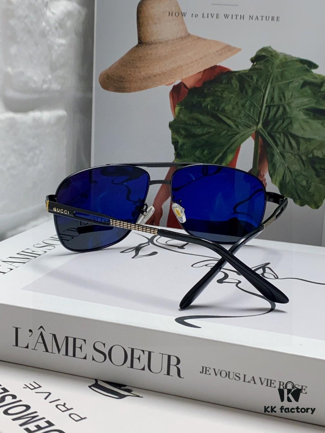 Gucci 2025 New Arrival Men's Sunglasses, Polarized UV-Protective Driving Glasses with Blue Inner Coating, Premium Style for Driving, Fishing and Outdoor Use