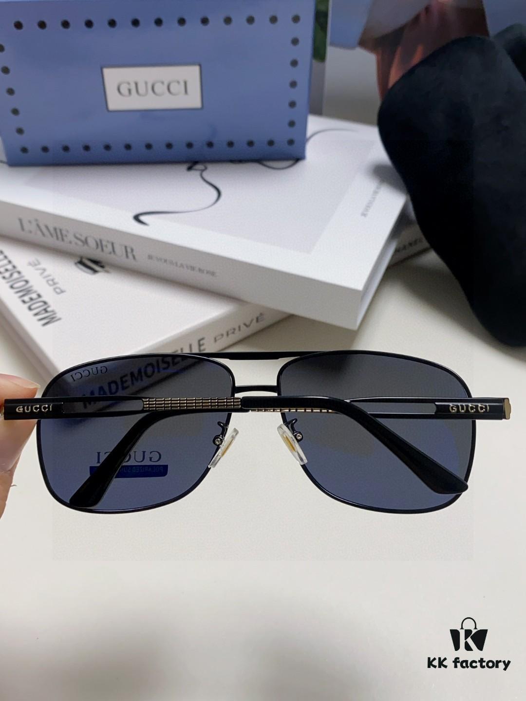 Gucci 2025 New Arrival Men's Sunglasses, Polarized UV-Protective Driving Glasses with Blue Inner Coating, Premium Style for Driving, Fishing and Outdoor Use