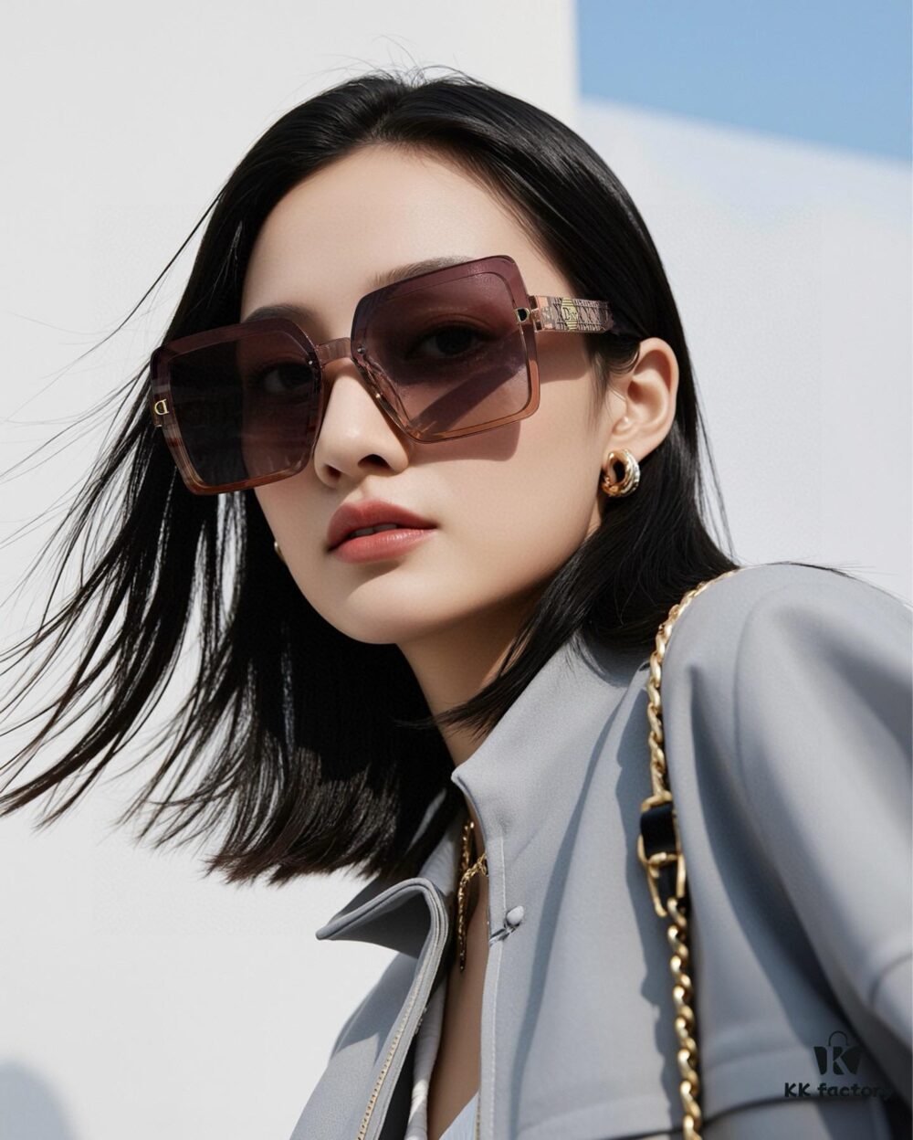 DIOR 2025 Spring New Arrival Trendy Fashion Square Polarized Sunglasses High-Quality Comfortable Wear Influencer Style Women's HD Thickened Polarized Sunglasses