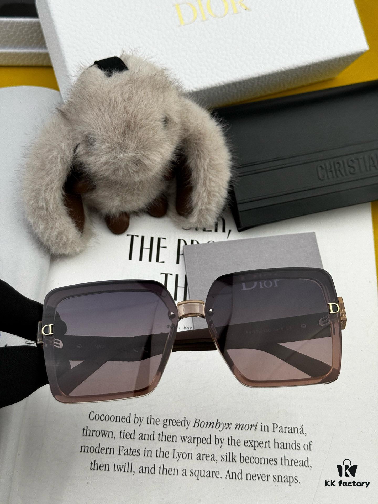 DIOR 2025 Spring New Arrival Trendy Fashion Square Polarized Sunglasses High-Quality Comfortable Wear Influencer Style Women's HD Thickened Polarized Sunglasses