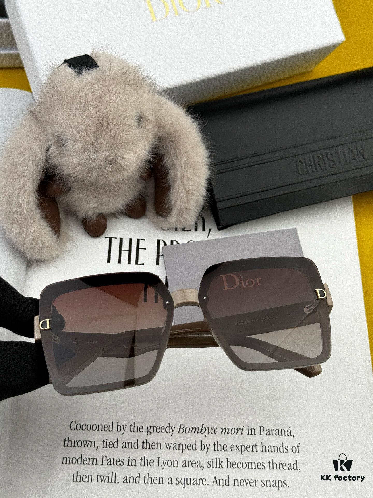 DIOR 2025 Spring New Arrival Trendy Fashion Square Polarized Sunglasses High-Quality Comfortable Wear Influencer Style Women's HD Thickened Polarized Sunglasses