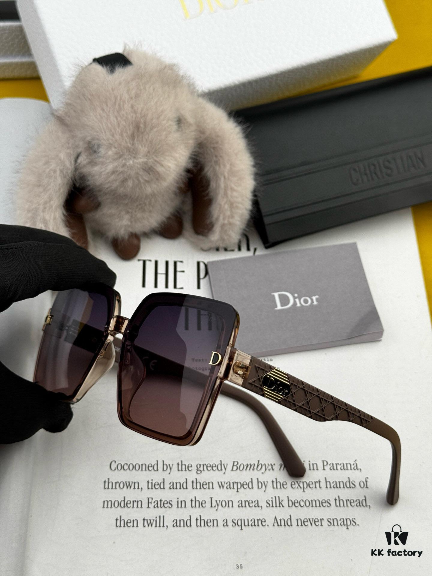 DIOR 2025 Spring New Arrival Trendy Fashion Square Polarized Sunglasses High-Quality Comfortable Wear Influencer Style Women's HD Thickened Polarized Sunglasses