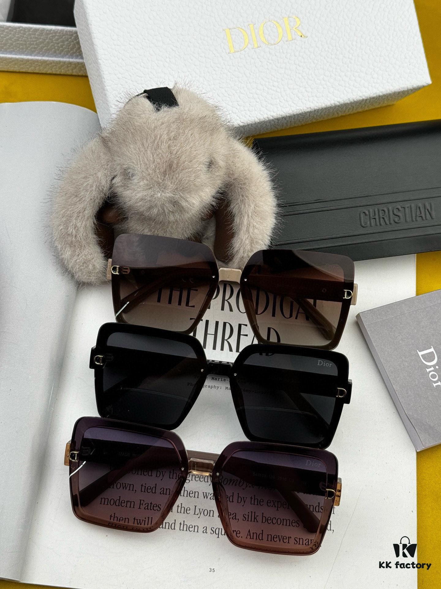 DIOR 2025 Spring New Arrival Trendy Fashion Square Polarized Sunglasses High-Quality Comfortable Wear Influencer Style Women's HD Thickened Polarized Sunglasses