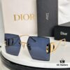 Dior 30 Montaigne S7U SS2023 Sunglasses – Thickened 3.0 with Blue Inner Lens Coating, Frameless Luxury Design with 'CD' Logo on Dark Ruthenium Temples