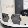 Dior 30 Montaigne S7U SS2023 Sunglasses – Thickened 3.0 with Blue Inner Lens Coating, Frameless Luxury Design with 'CD' Logo on Dark Ruthenium Temples