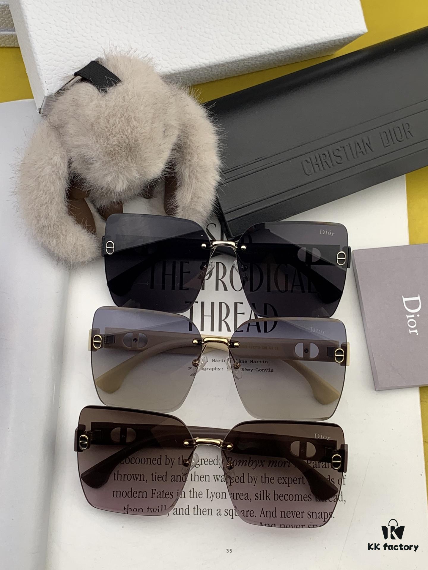 【DIOR - Dior】2025 Spring New Arrival Trendy Popular Fashion Square Sunglasses High Quality Comfortable Fit Influencer Style Sunglasses Model: D3550