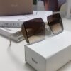 Dior 2025 New Large Frame Women's Sunglasses, Square-Cut Rimless UV-Protective Vacation Sunglasses
