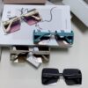 Dior 2025 New Large Frame Women's Sunglasses, Square-Cut Rimless UV-Protective Vacation Sunglasses