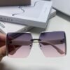 Dior 2025 New Large Frame Women's Sunglasses, Square Edged Rimless UV-Protective Vacation Sunglasses
