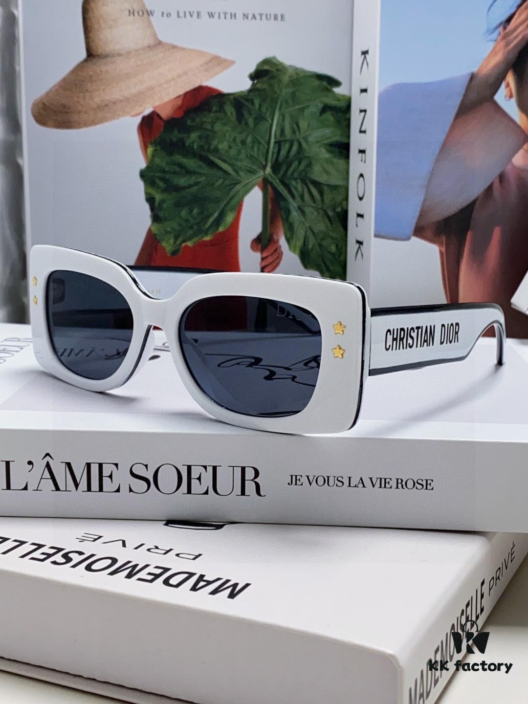 Dior DIORPACIFIC S1U Classic Two-Tone Sunglasses with Golden Star Hardware