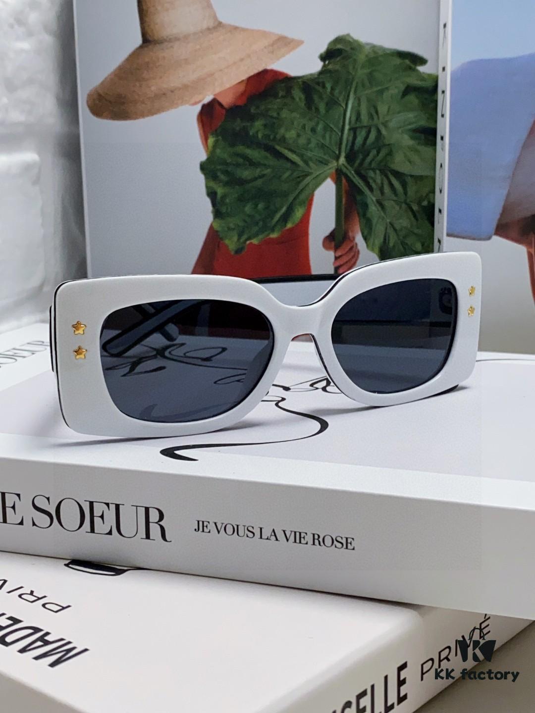 Dior DIORPACIFIC S1U Classic Two-Tone Sunglasses with Golden Star Hardware