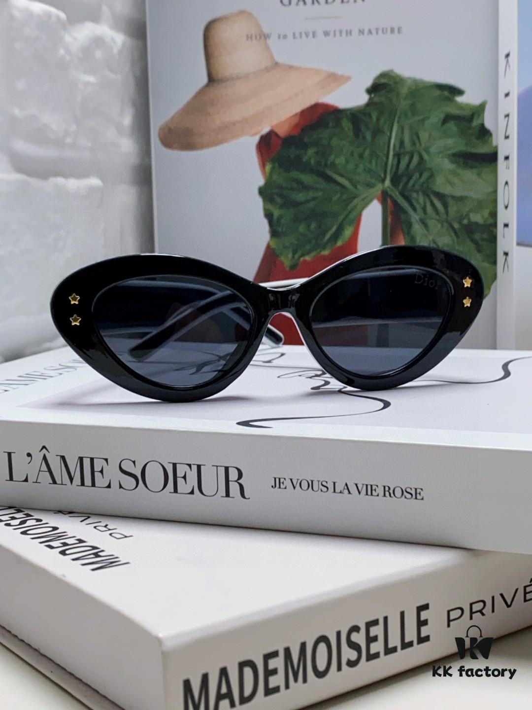 DIOR Cat-Eye Fashion Women's Sunglasses with Classic Two-Tone Design