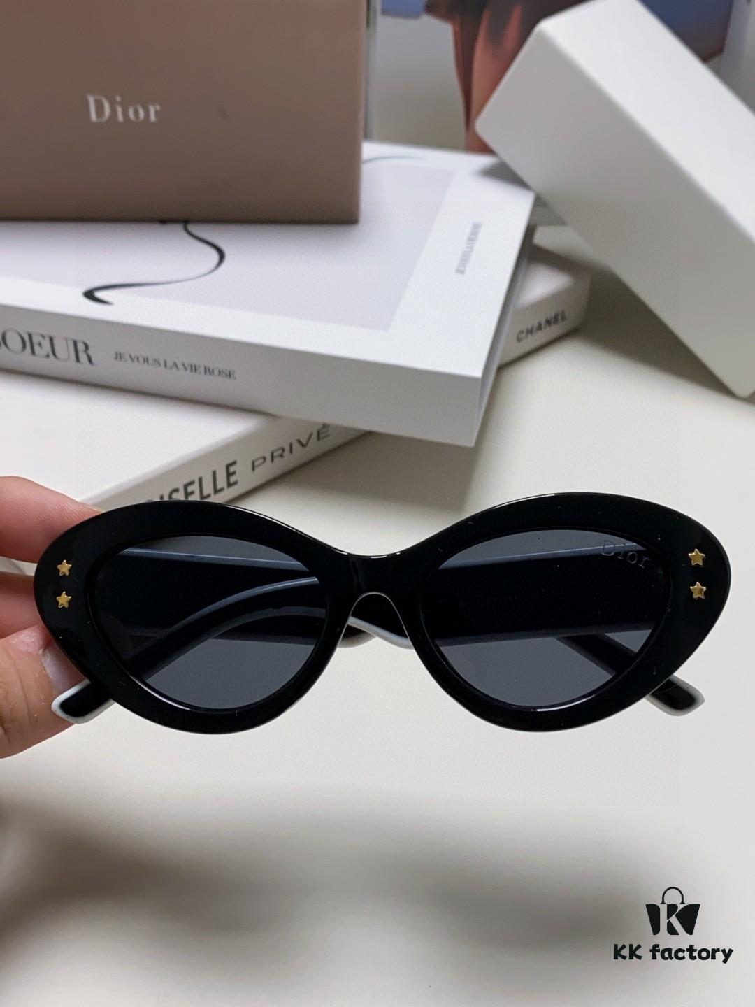 DIOR Cat-Eye Fashion Women's Sunglasses with Classic Two-Tone Design