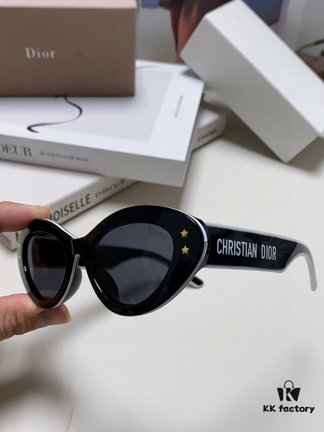 DIOR Cat-Eye Fashion Women's Sunglasses with Classic Two-Tone Design