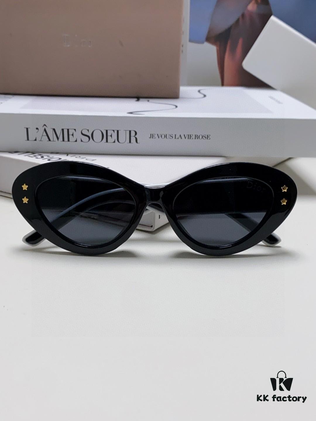 DIOR Cat-Eye Fashion Women's Sunglasses with Classic Two-Tone Design