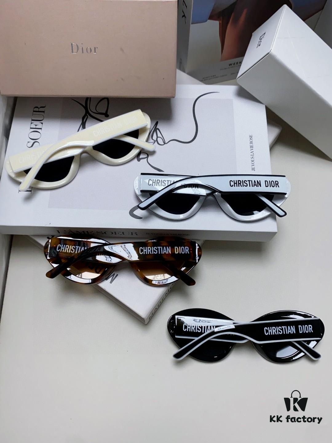 DIOR Cat-Eye Fashion Women's Sunglasses with Classic Two-Tone Design