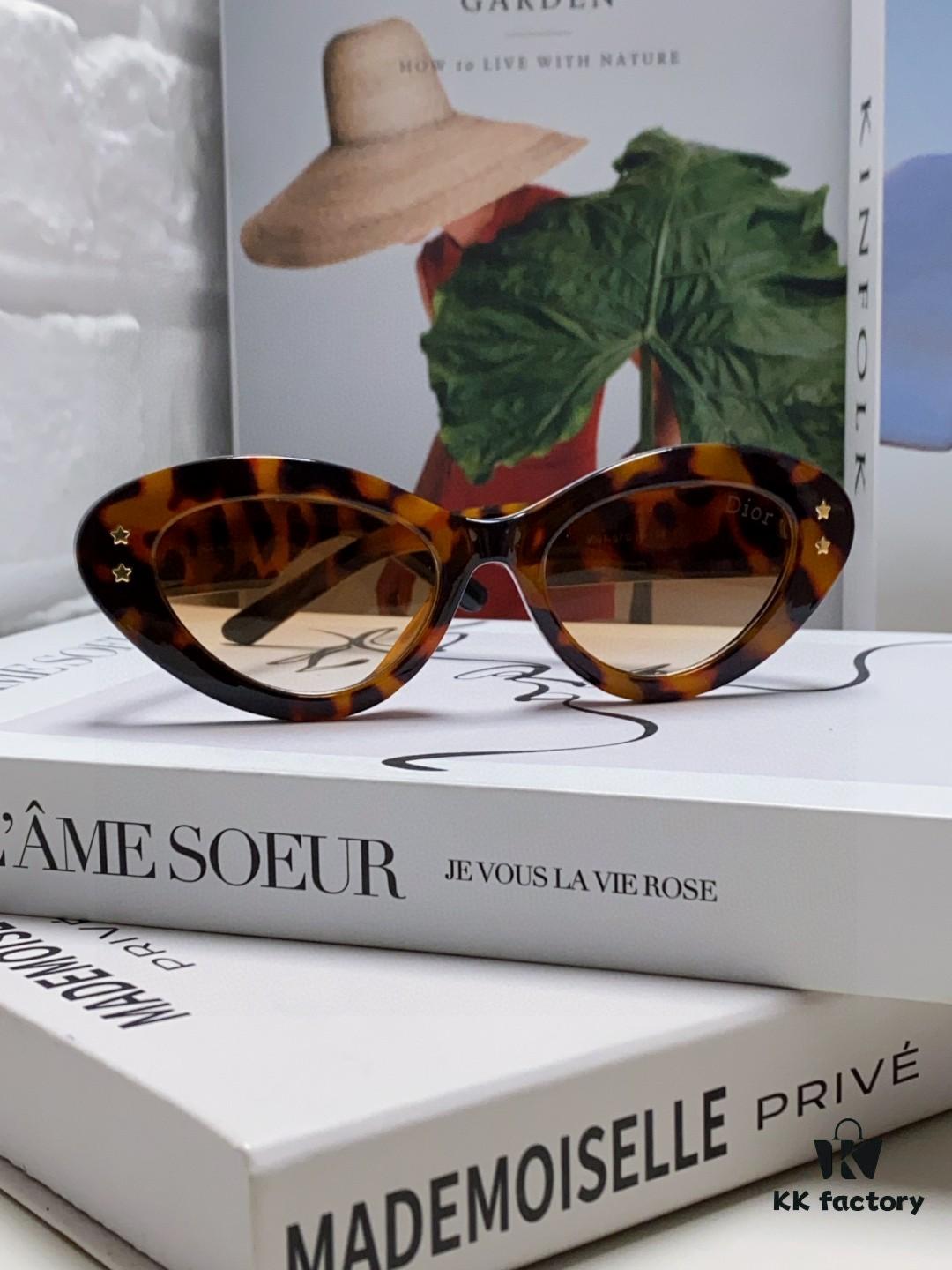 DIOR Cat-Eye Fashion Women's Sunglasses with Classic Two-Tone Design