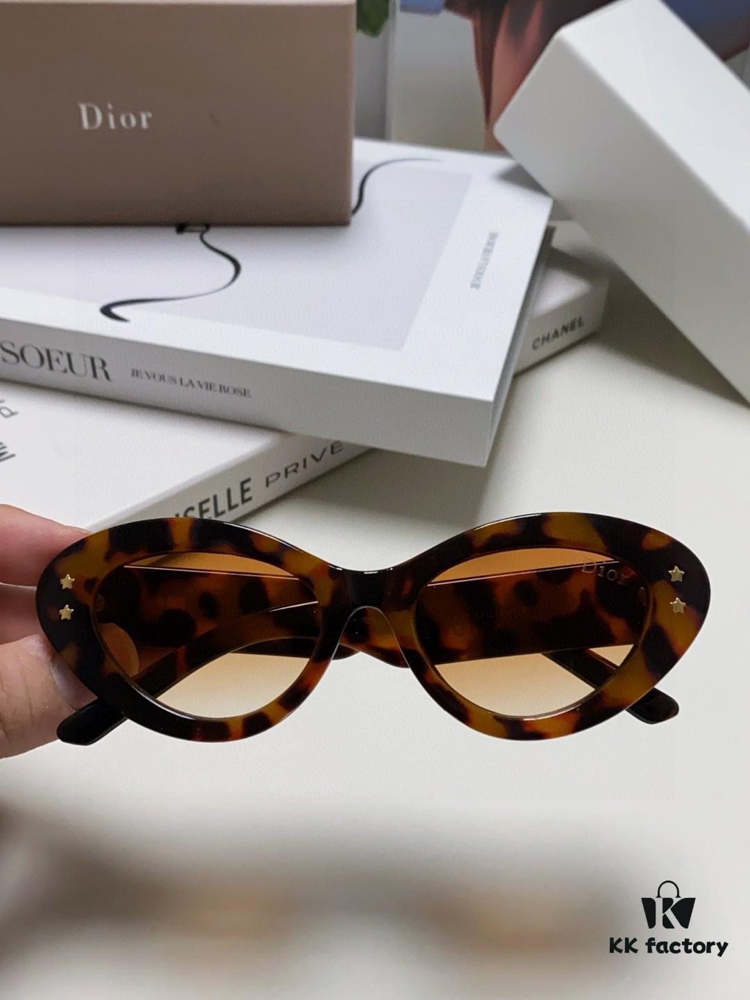 DIOR Cat-Eye Fashion Women's Sunglasses with Classic Two-Tone Design