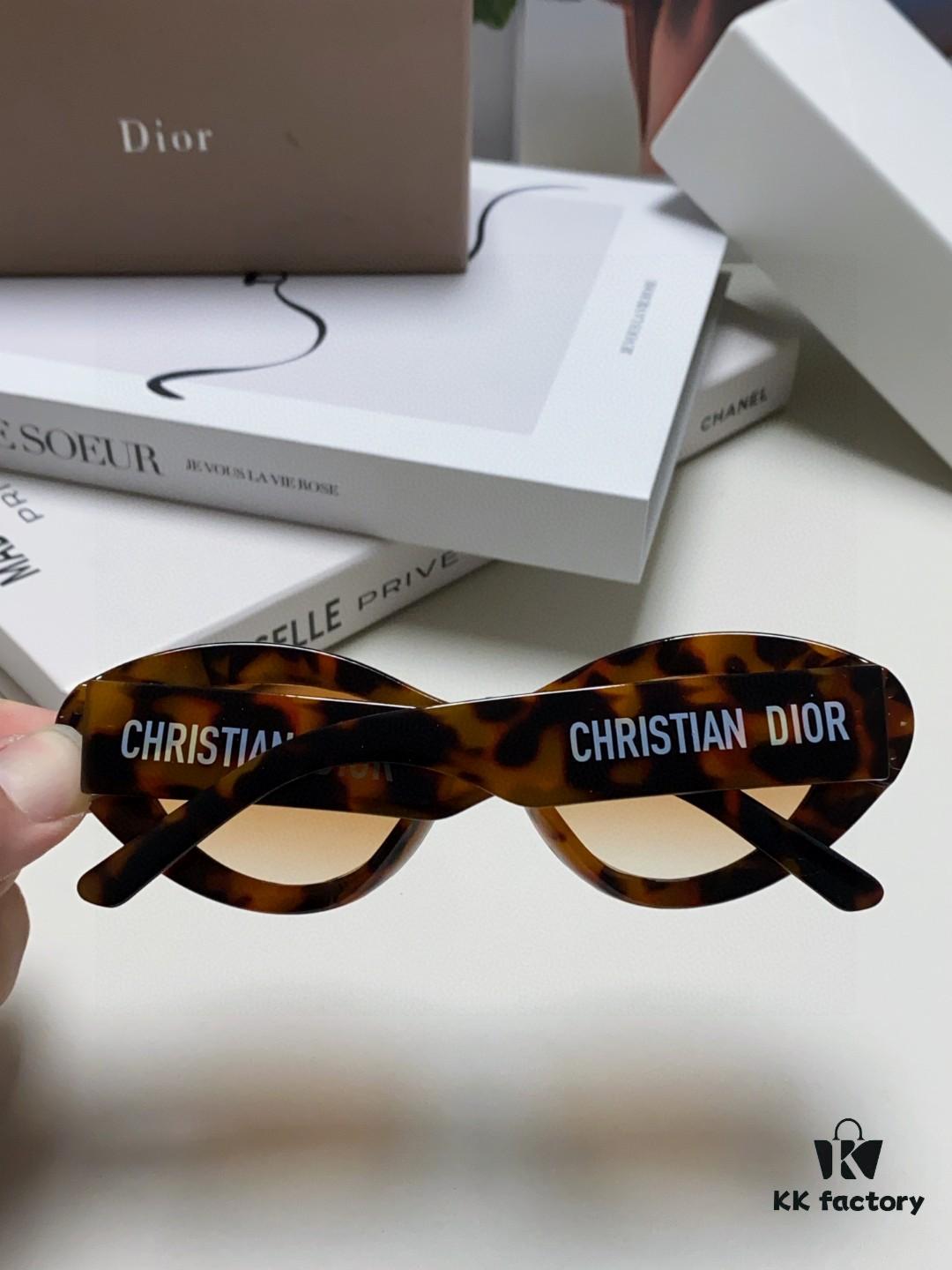 DIOR Cat-Eye Fashion Women's Sunglasses with Classic Two-Tone Design