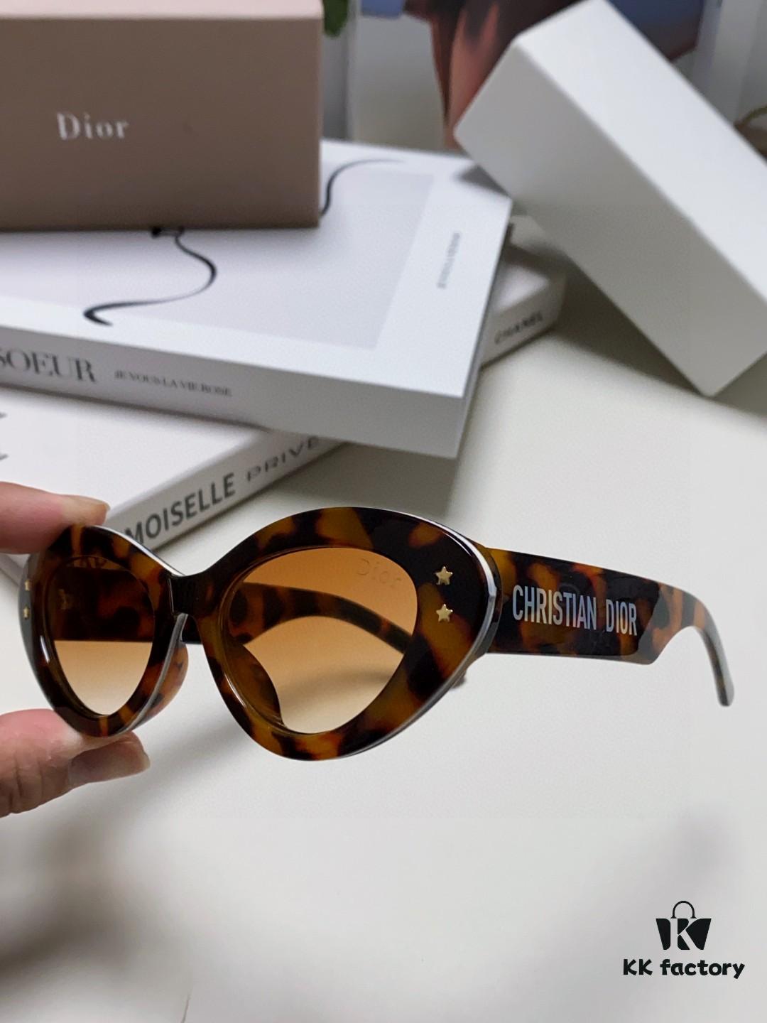 DIOR Cat-Eye Fashion Women's Sunglasses with Classic Two-Tone Design