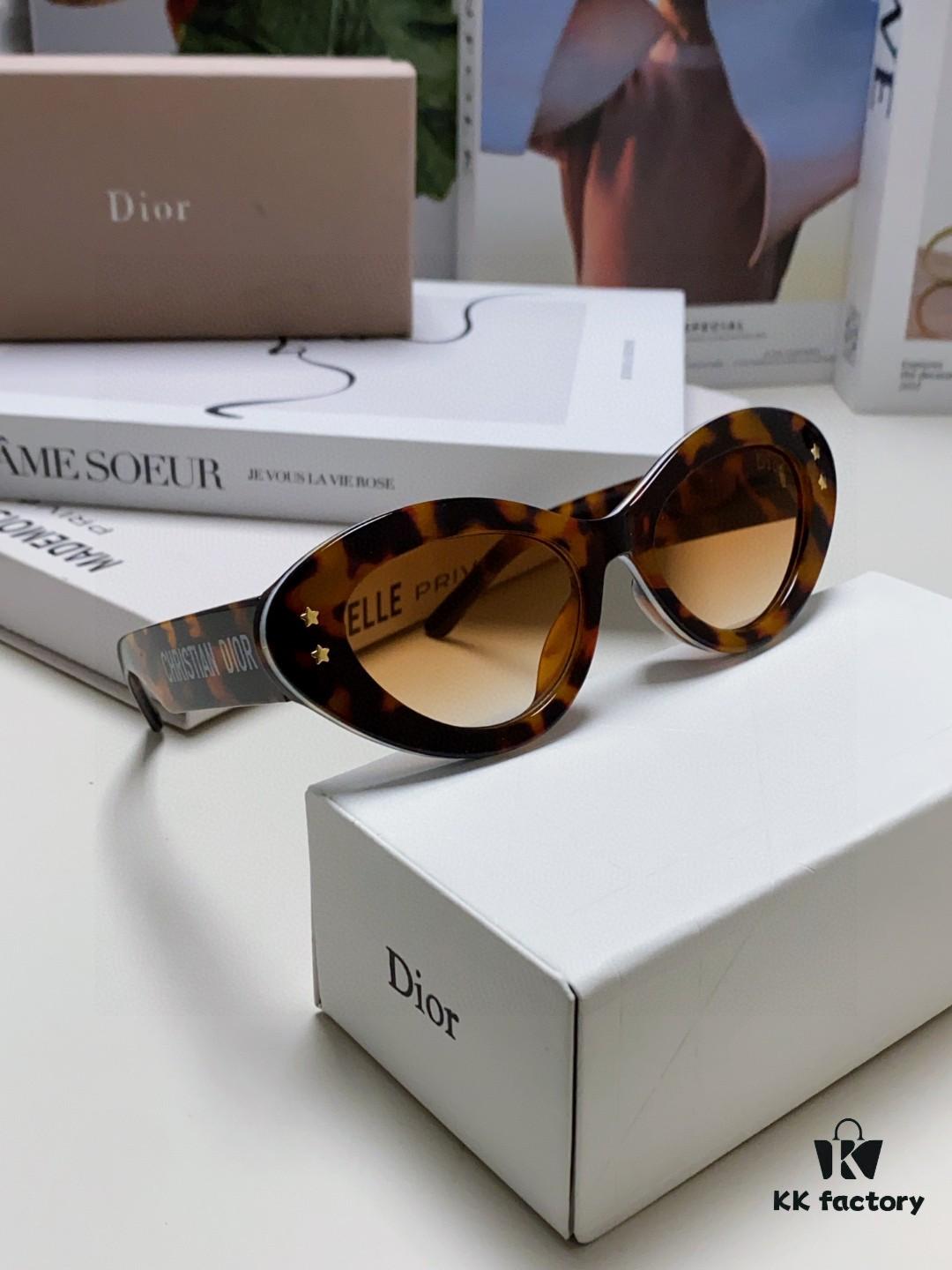 DIOR Cat-Eye Fashion Women's Sunglasses with Classic Two-Tone Design