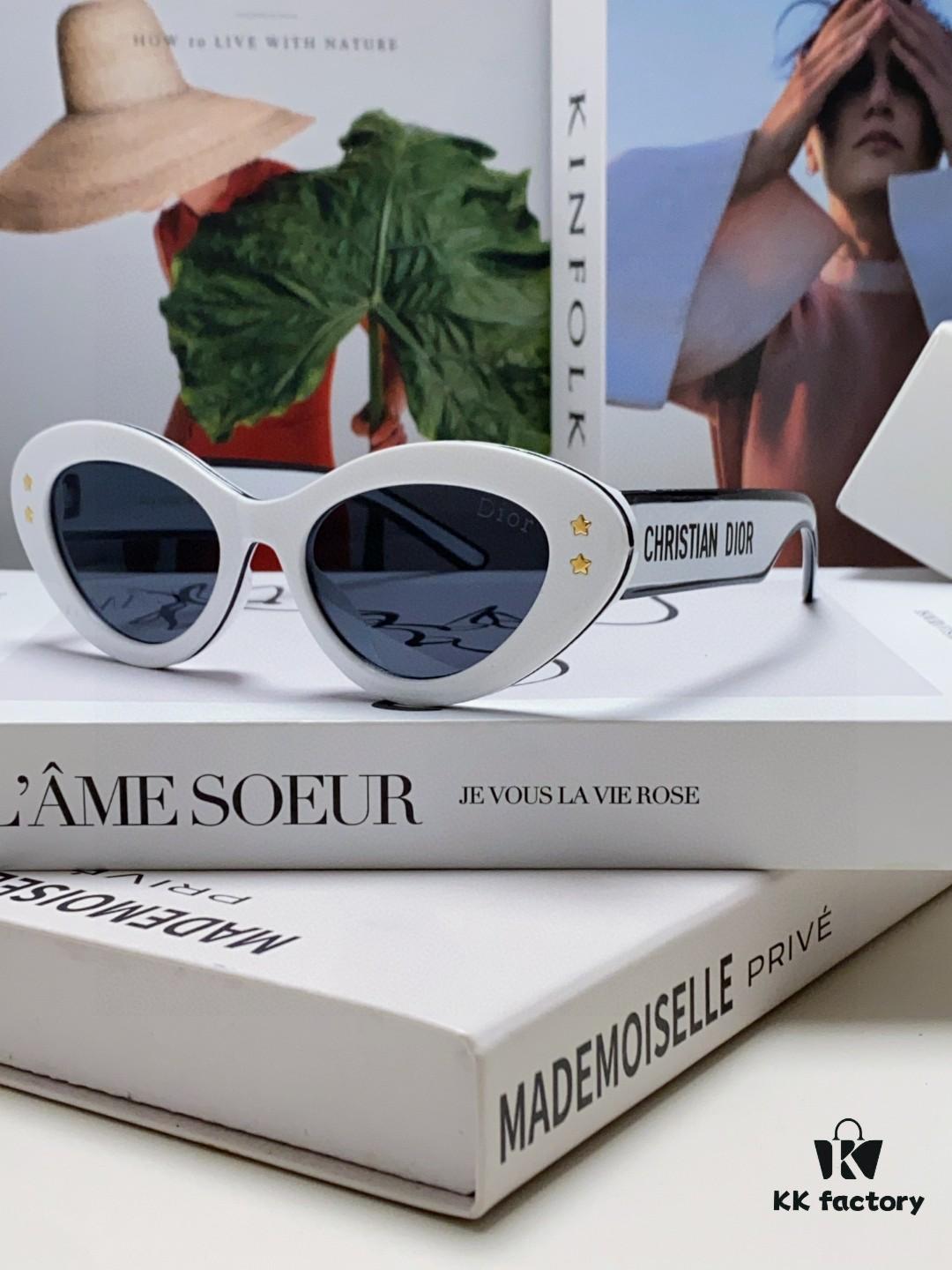 DIOR Cat-Eye Fashion Women's Sunglasses with Classic Two-Tone Design