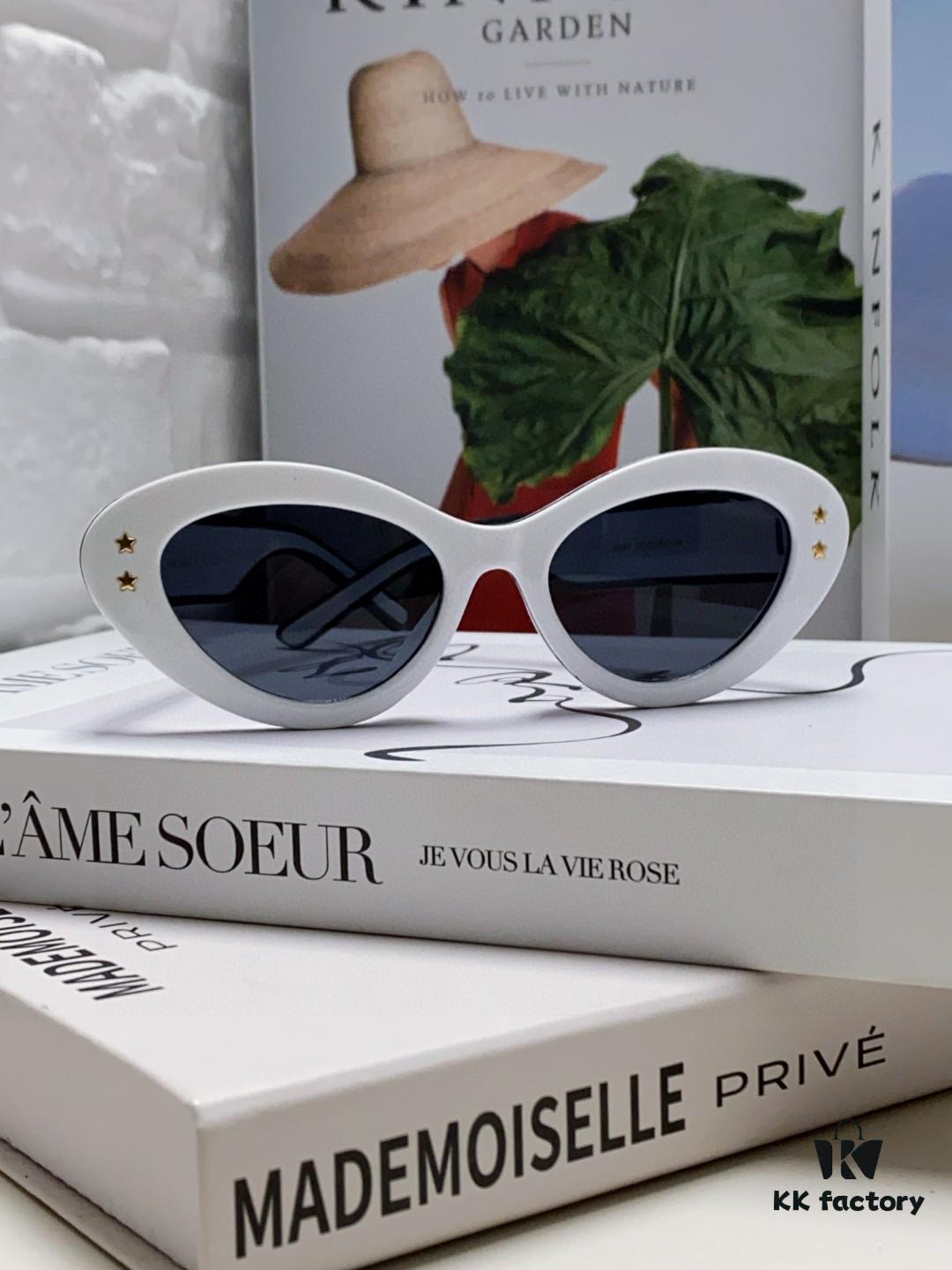 DIOR Cat-Eye Fashion Women's Sunglasses with Classic Two-Tone Design