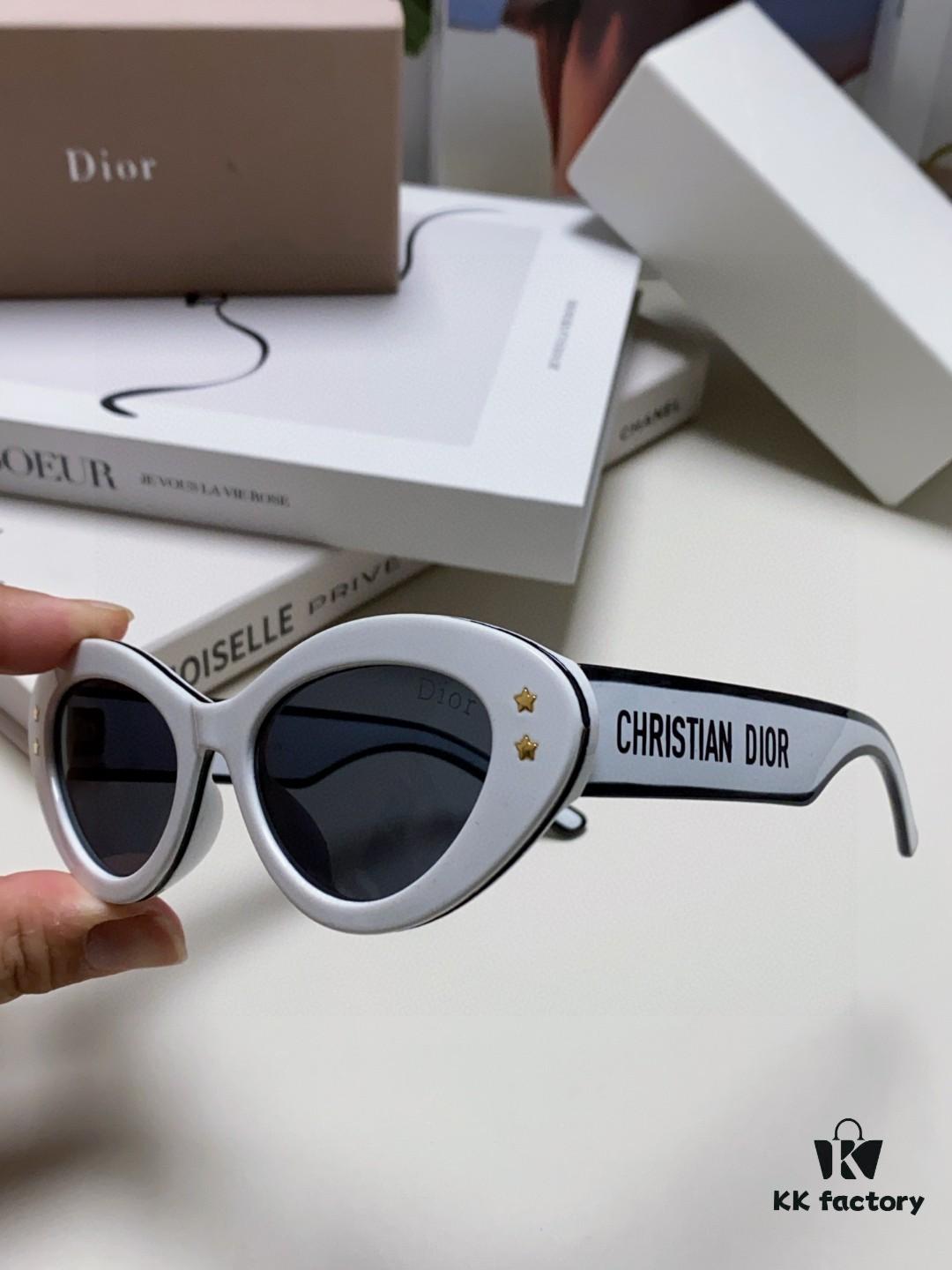 DIOR Cat-Eye Fashion Women's Sunglasses with Classic Two-Tone Design