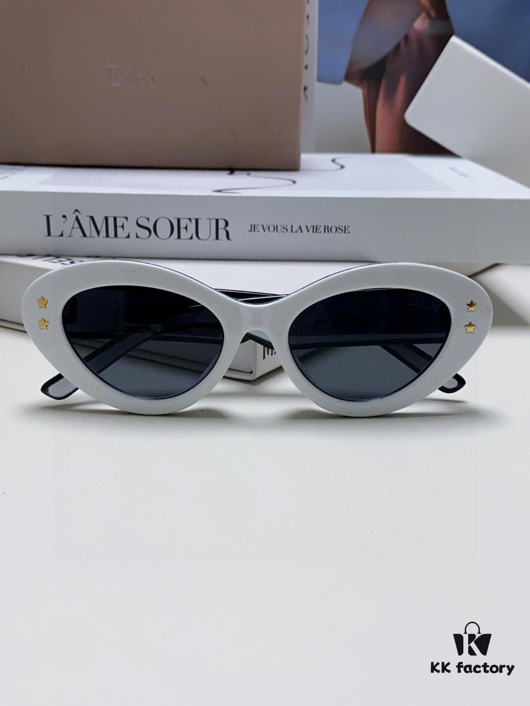 DIOR Cat-Eye Fashion Women's Sunglasses with Classic Two-Tone Design