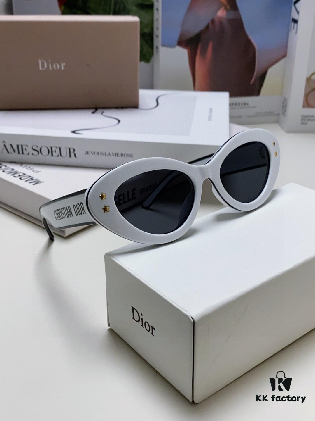 DIOR Cat-Eye Fashion Women's Sunglasses with Classic Two-Tone Design