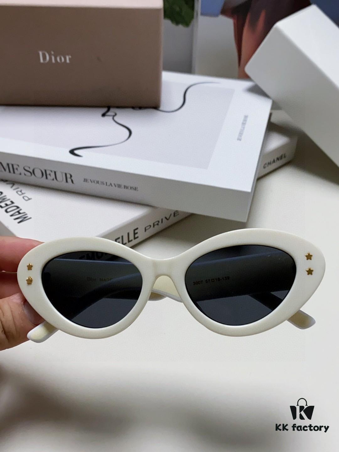 DIOR Cat-Eye Fashion Women's Sunglasses with Classic Two-Tone Design