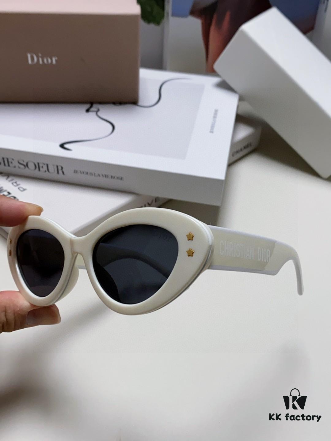 DIOR Cat-Eye Fashion Women's Sunglasses with Classic Two-Tone Design