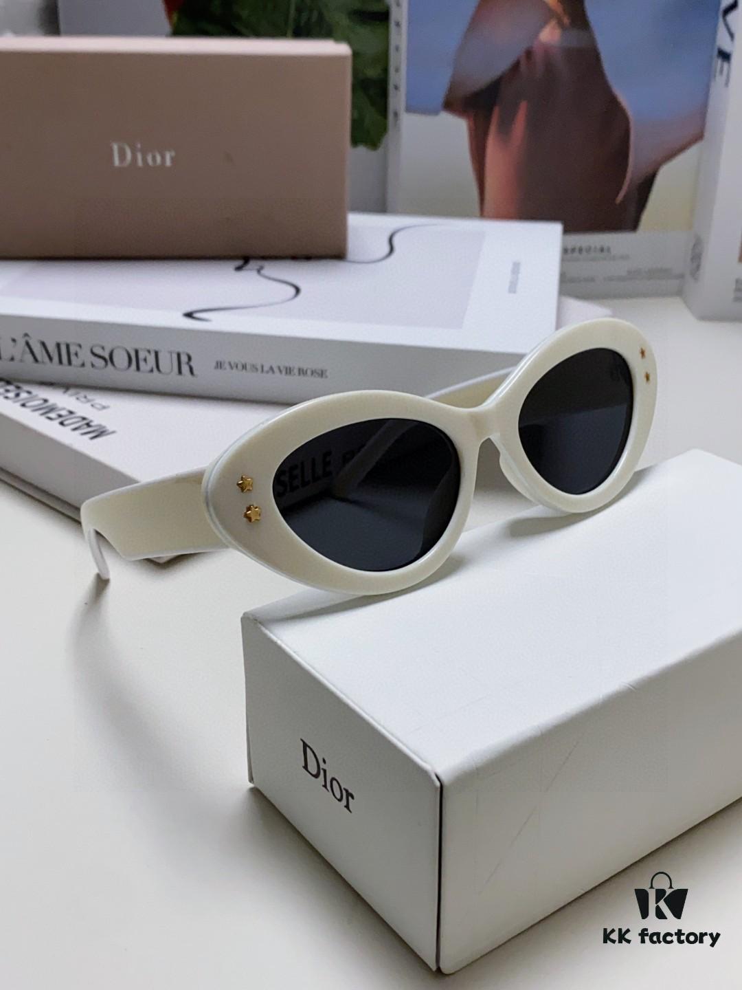 DIOR Cat-Eye Fashion Women's Sunglasses with Classic Two-Tone Design