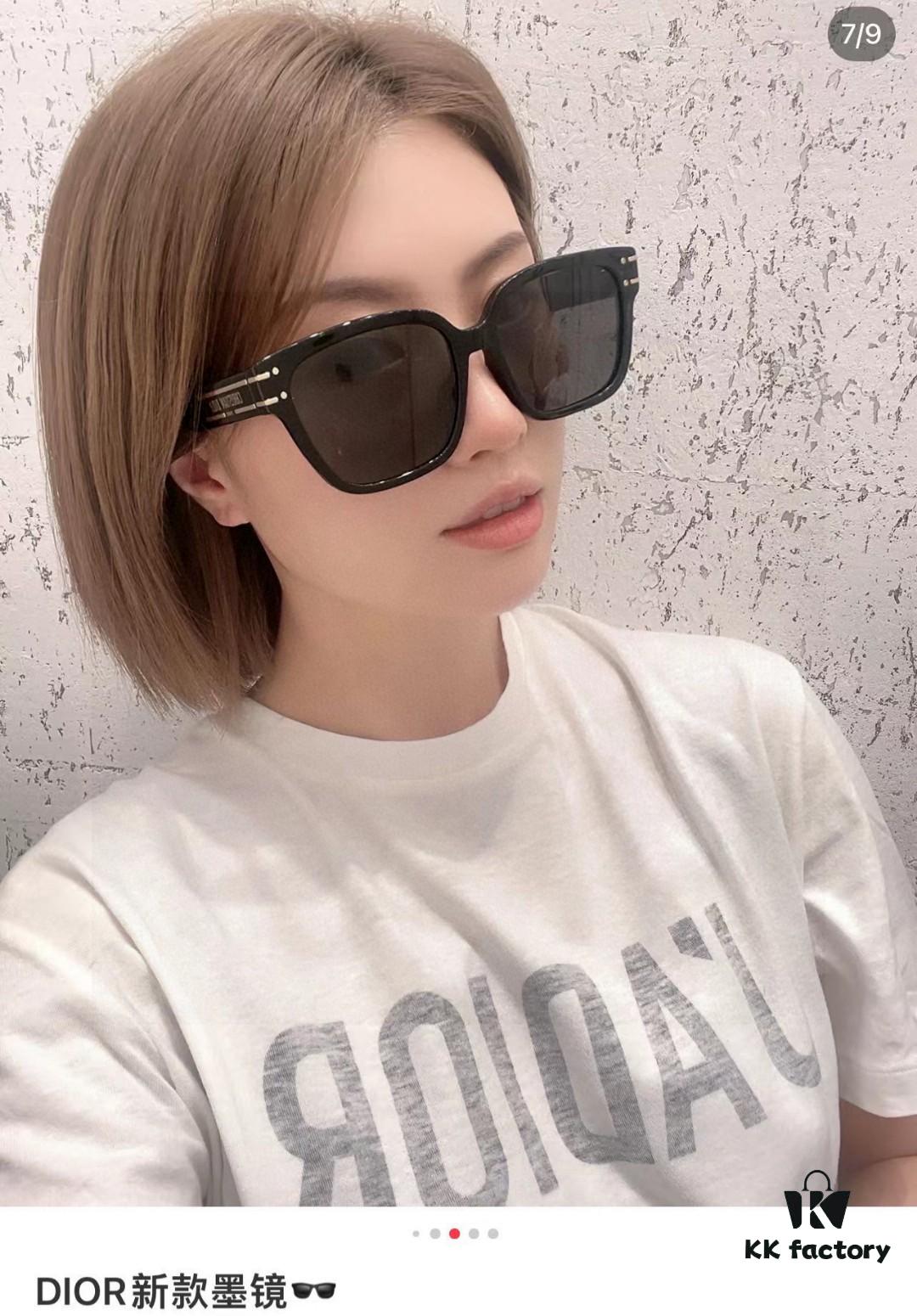 Dior Hot-Selling Square Arrival Official Website Model Runway Style! Jay Chou, Angelababy, and Jiang Shuying Same-Style Oversized Women's Sunglasses S7f