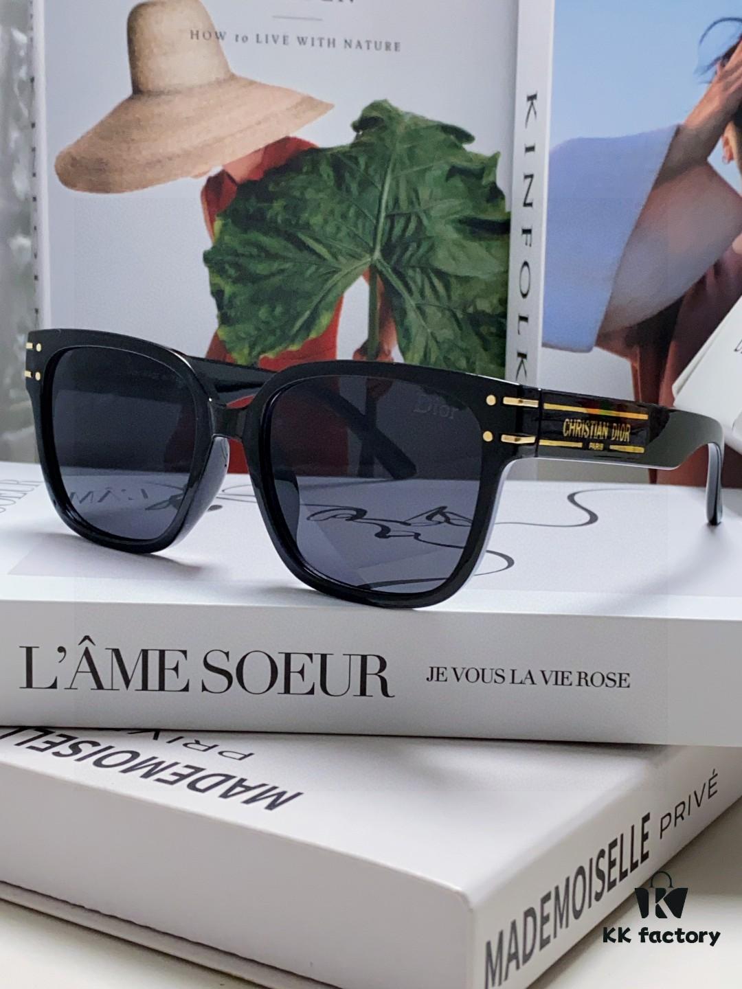 Dior Hot-Selling Square Arrival Official Website Model Runway Style! Jay Chou, Angelababy, and Jiang Shuying Same-Style Oversized Women's Sunglasses S7f