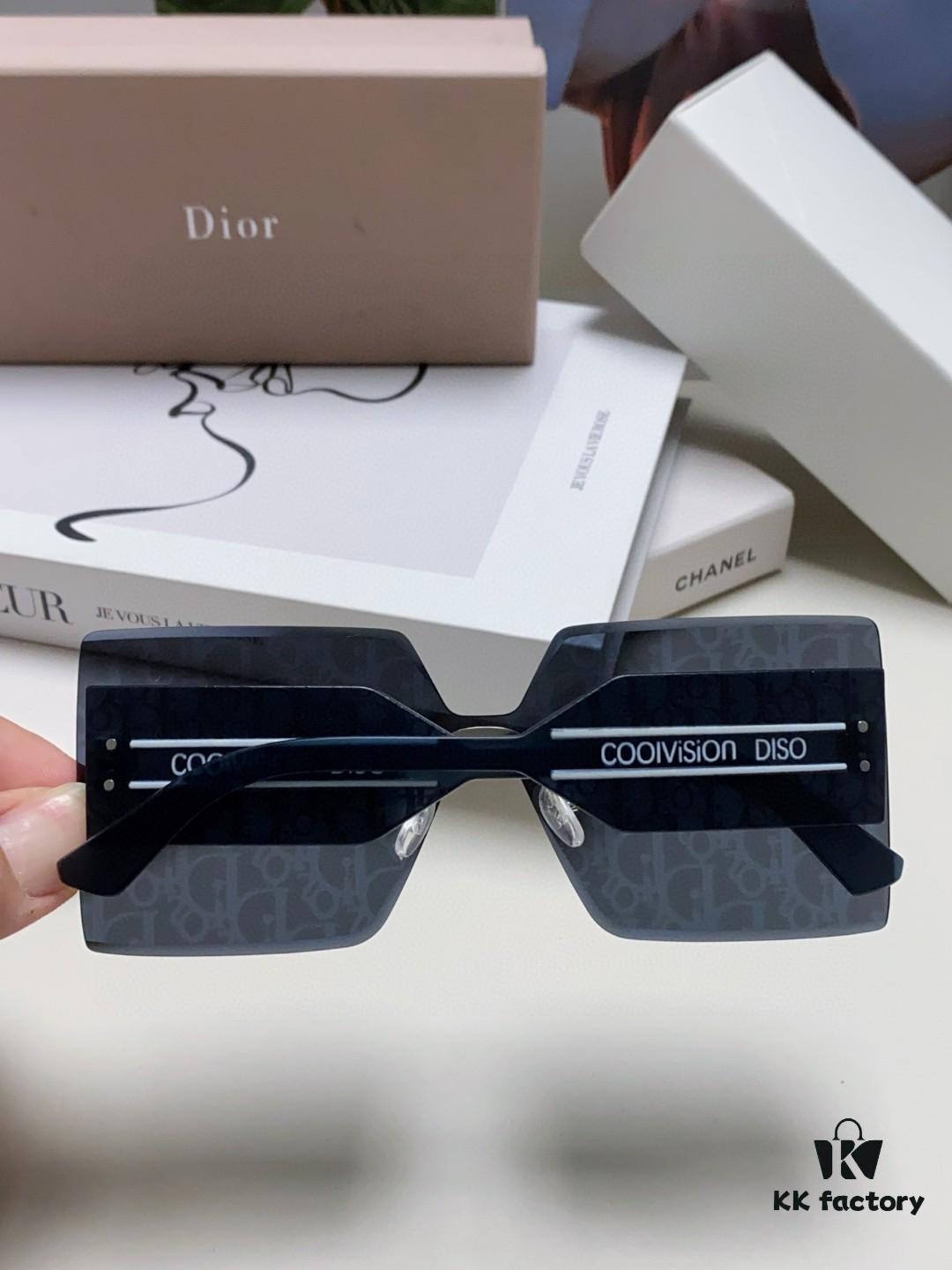Dior 2025 New Arrival Mirror Lens Letter-Embossed Frameless Cut-Out Fashion Sunglasses for Women, Stylish Oversized Unisex Shades, Slimming European-American Design