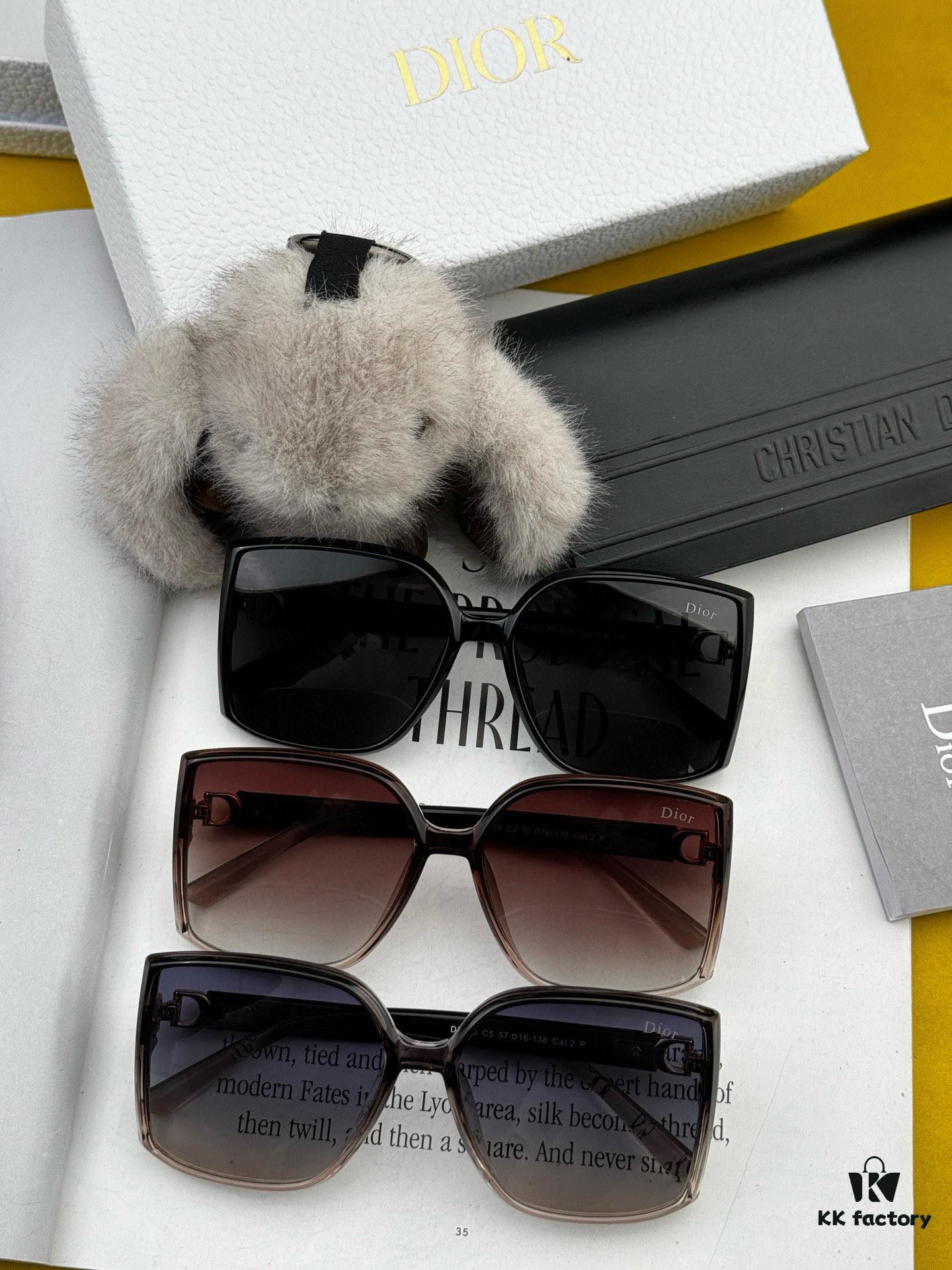 DIOR 2025 New Arrival Trendy Fashion Square Sunglasses for Women, High-Definition Thick Polarized Lens, Comfortable Wear, Influencer Favorite Style 🕶️