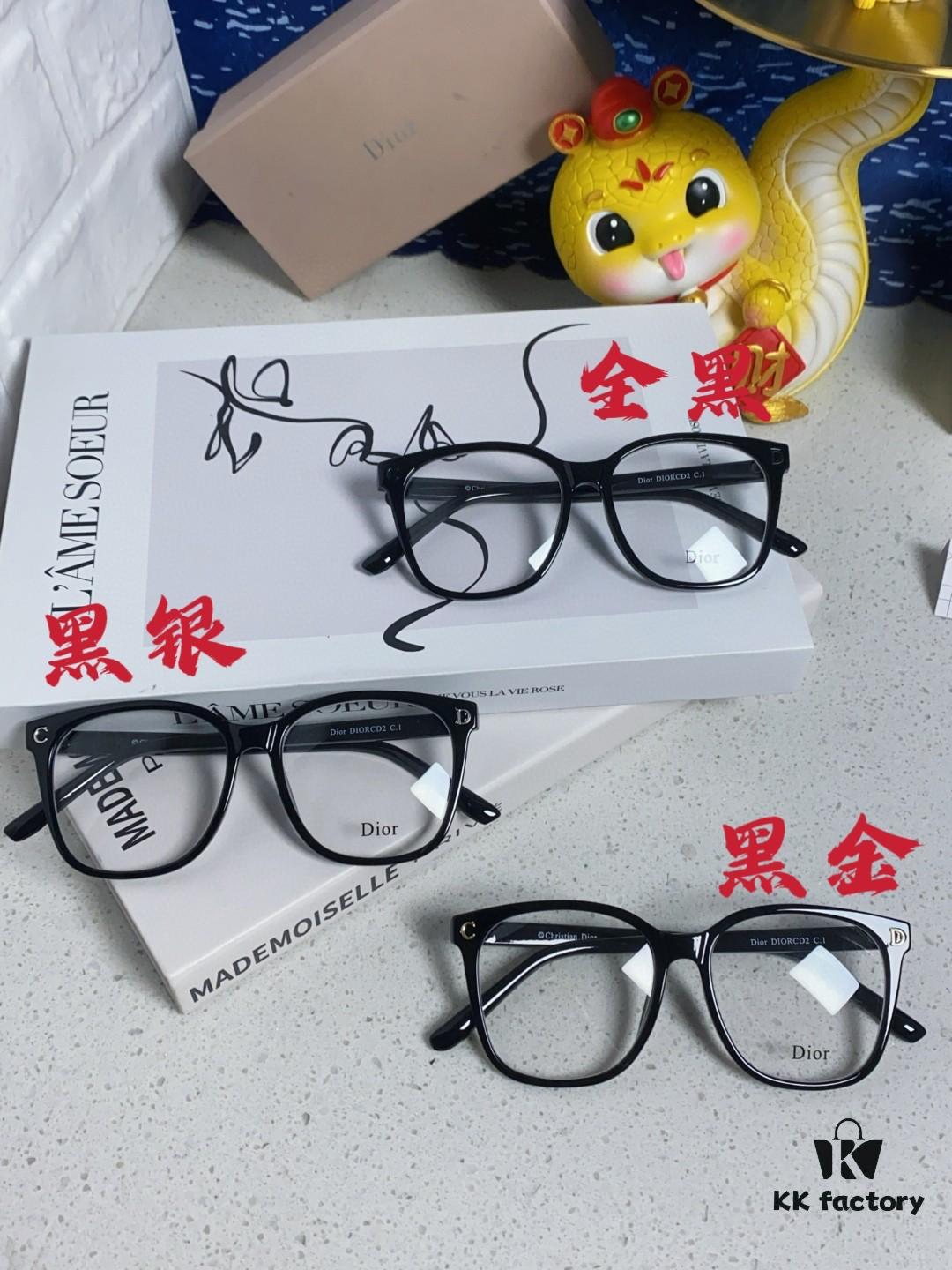 Dior 2025 New Arrival Minimalist Black Frame Glasses for Women, D-Shaped Grey Blue-Light Blocking Optical Glasses, Unisex Photochromic Myopia Eyewear, Suitable as Sunglasses or Everyday Style