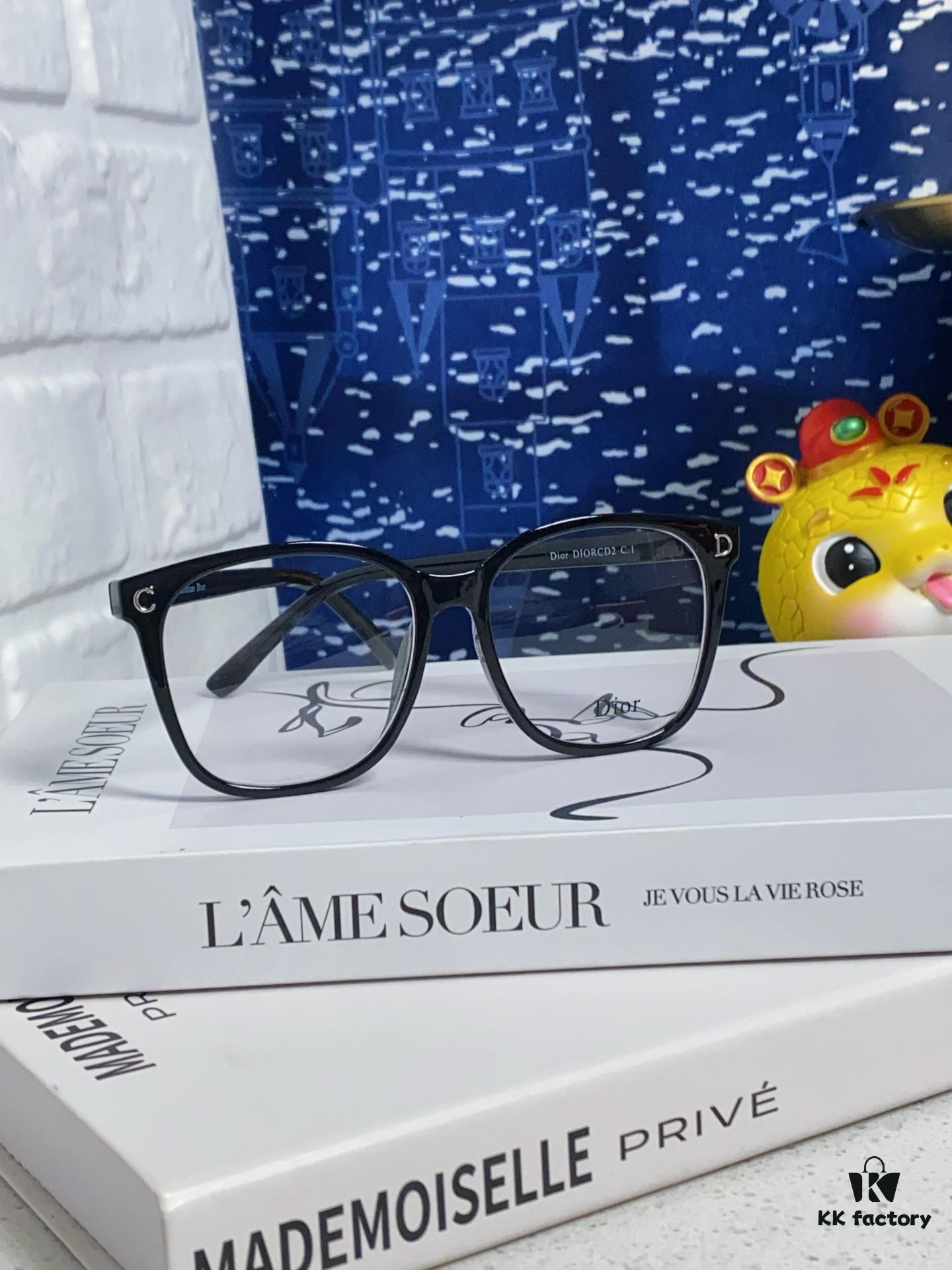 Dior 2025 New Arrival Minimalist Black Frame Women's Glasses, D-Shaped Grey Blue-Light Blocking Optical Glasses, Unisex Photochromic Myopia Eyewear, Sunglasses for Men and Women