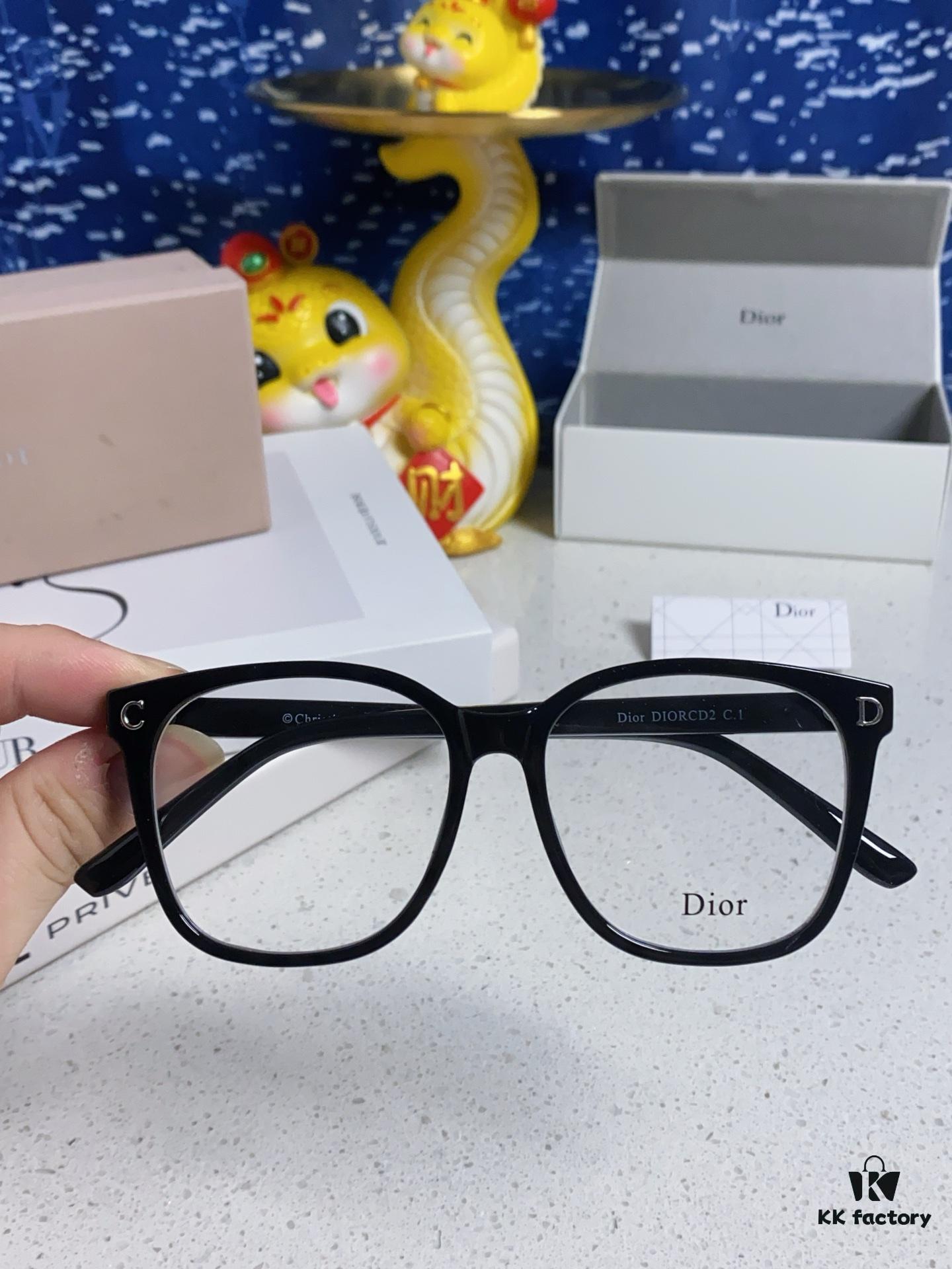 Dior 2025 New Arrival Minimalist Black Frame Women's Glasses, D-Shaped Grey Blue-Light Blocking Optical Glasses, Unisex Photochromic Myopia Eyewear, Sunglasses for Men and Women