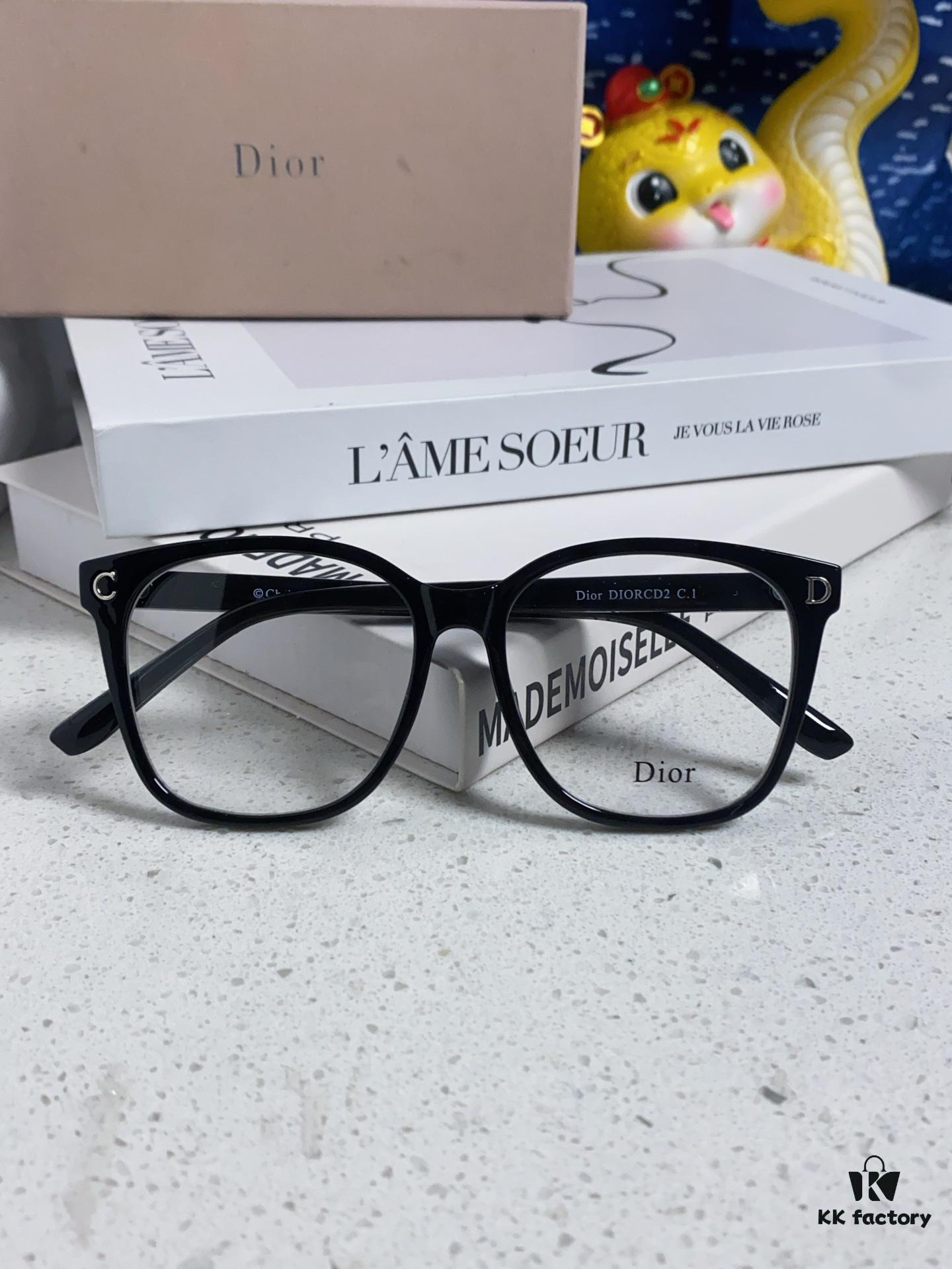 Dior 2025 New Arrival Minimalist Black Frame Women's Glasses, D-Shaped Grey Blue-Light Blocking Optical Glasses, Unisex Photochromic Myopia Eyewear, Sunglasses for Men and Women