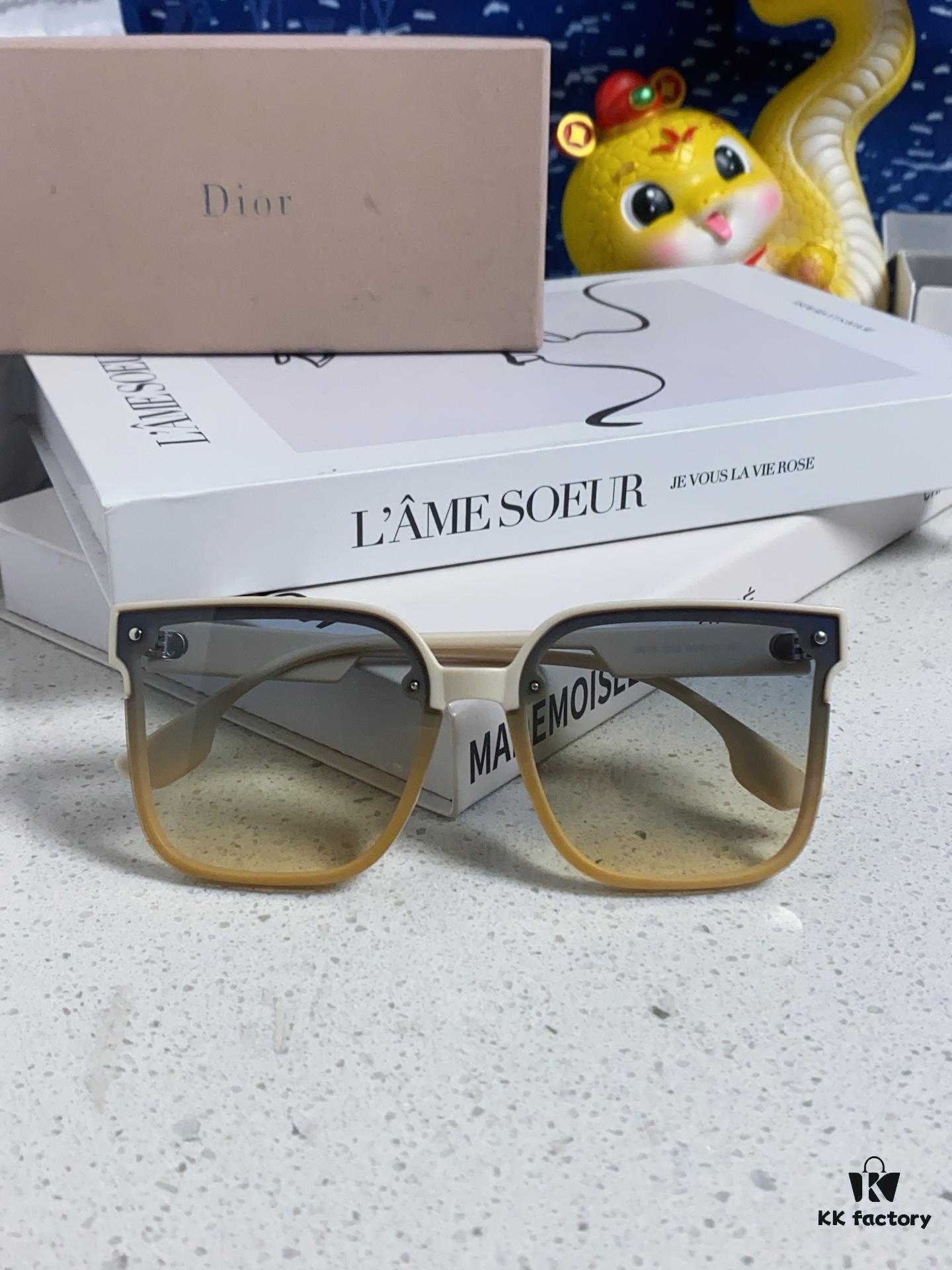Dior 2025 New Arrival Sunglasses for Women, Stylish Oversized Square Frame, Korean-Inspired Trendy Glasses, Slimming UV-Protective Sunglasses for Round Faces